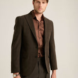 Matteo Blazer Kareli Koyu Kahve Matteo Blazer Kareli Koyu Kahve