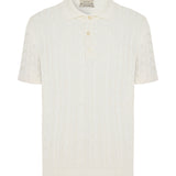 Cervo Cable Polo Knit Ecru
