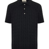 Cervo Cable Polo Knit Black