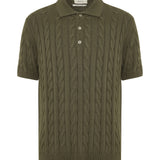 Cervo Cable Polo Knit Khaki