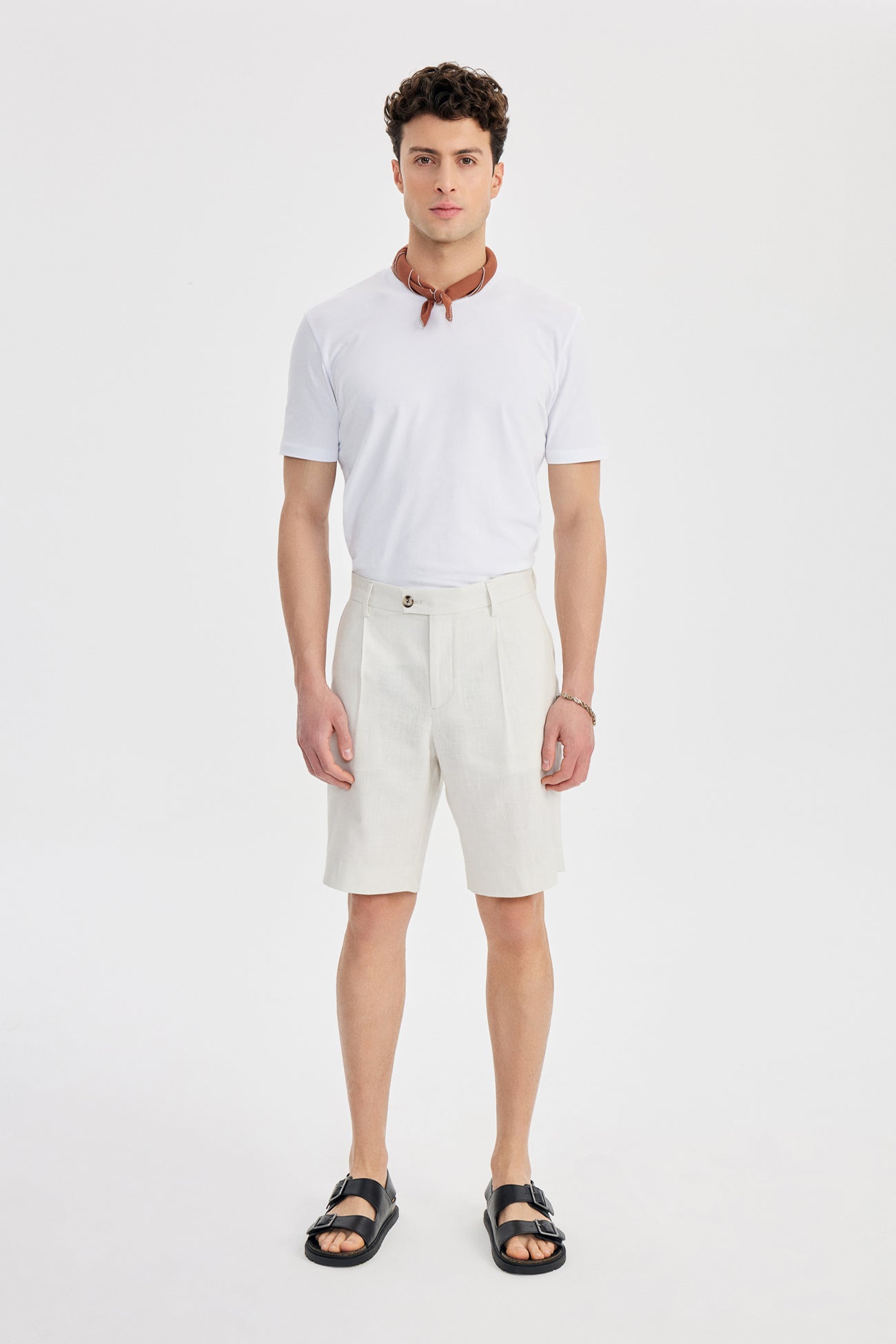 Portufin Tek Pile Şort Ekru - BATTS ( Il Maggio, Linen, S/S 24, Shorts )