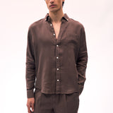 Kos II Linen Gömlek Kahverengi