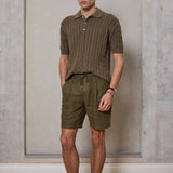 Cervo Cable Polo Knit Khaki