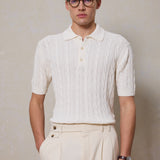 Cervo Cable Polo Knit Ecru