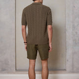 Cervo Cable Polo Knit Khaki