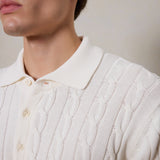 Cervo Cable Polo Knit Ecru