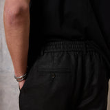Riviera Linen Jogger Black